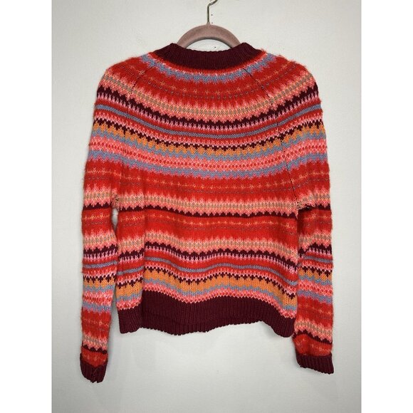 American Eagle Fair Isle knit sweater Size Small Pink Red Soft Cozy NWT - Picture 8 of 8